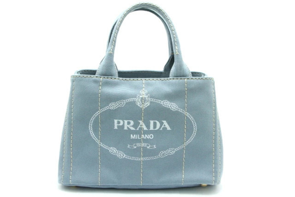Prada handbag blue canvas Canapa